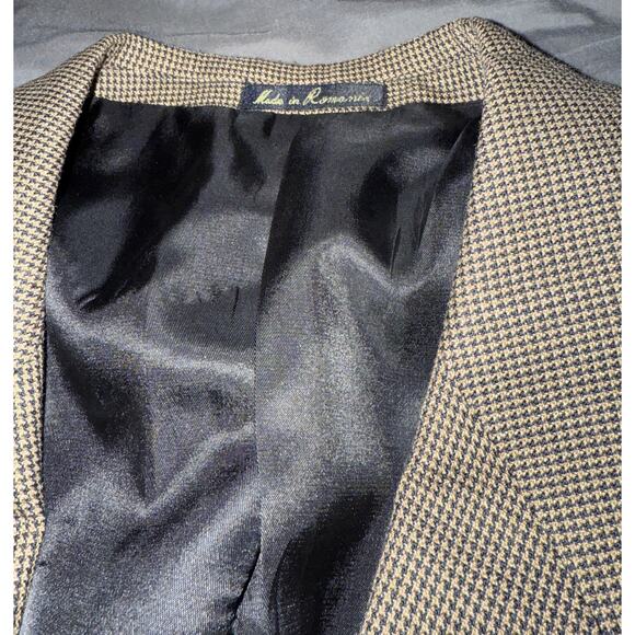 Vtg J. RIGGINGS Brown Blazer Sport Coat Jacket Men's 40R PolyWool Blend 6 button - Picture 4 of 12